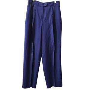 Escada Margaretna Ley Vintage Germany Blue High Waist Trouser Slacks Pants 42
